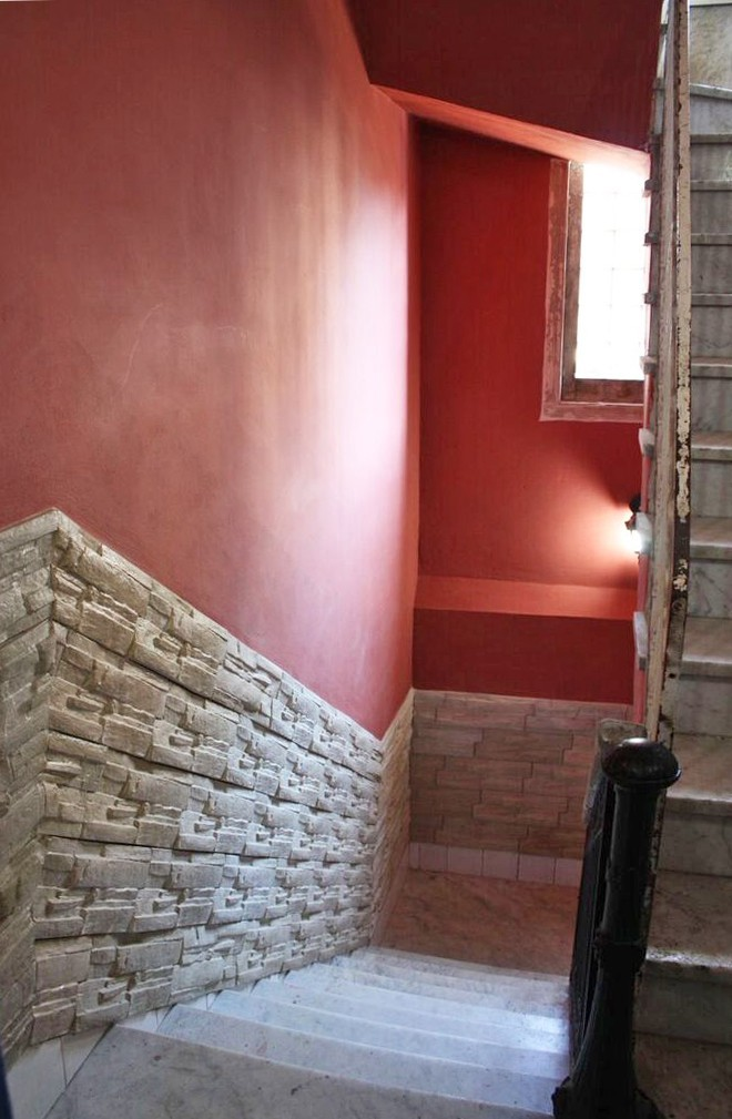 The staircase at La Gargola Hostal in Old Havana, Cuba