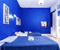 The Blue room in La Gargola guesthouse in Havana, Cuba