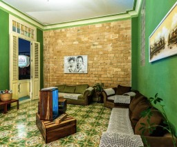 The lounge room in La Gargola Guesthouse, Havana, Cuba