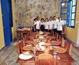 The friendly staff at La Gargola guesthouse in Old Havana, Cuba