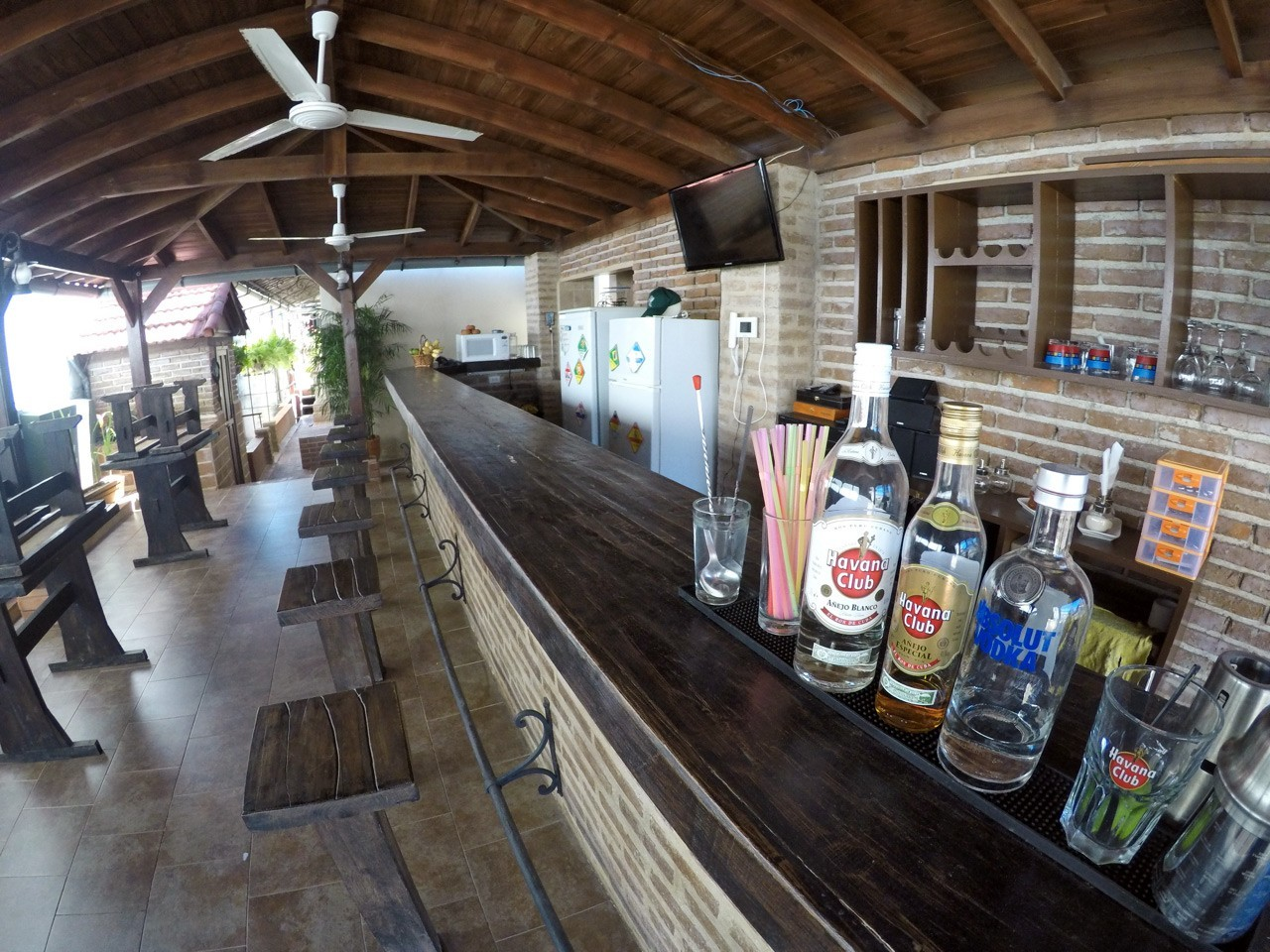 The rooftop bar in Casa Obrapia guesthouse in Old Havana