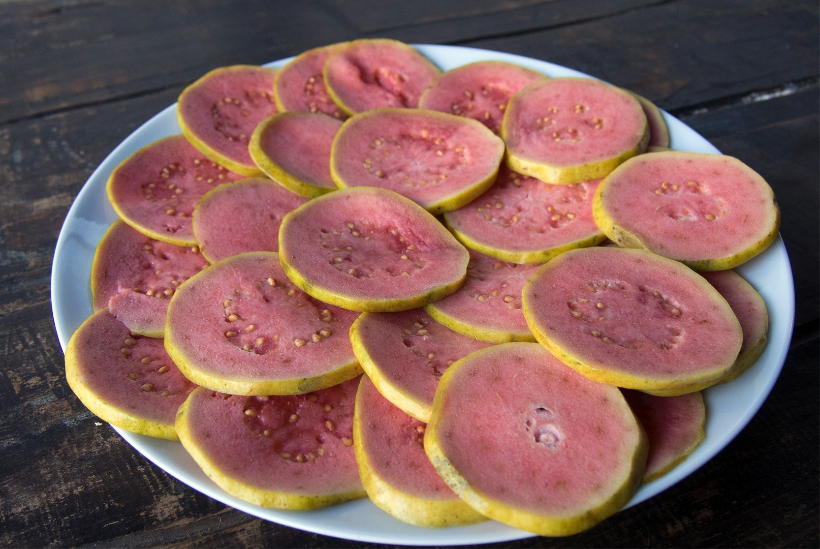 Fresh guava is one of the fruits commonly served in casa particular breakfasts in Cuba