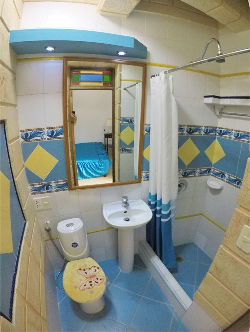 An private bathroom in a casa particular in Havana, Cuba