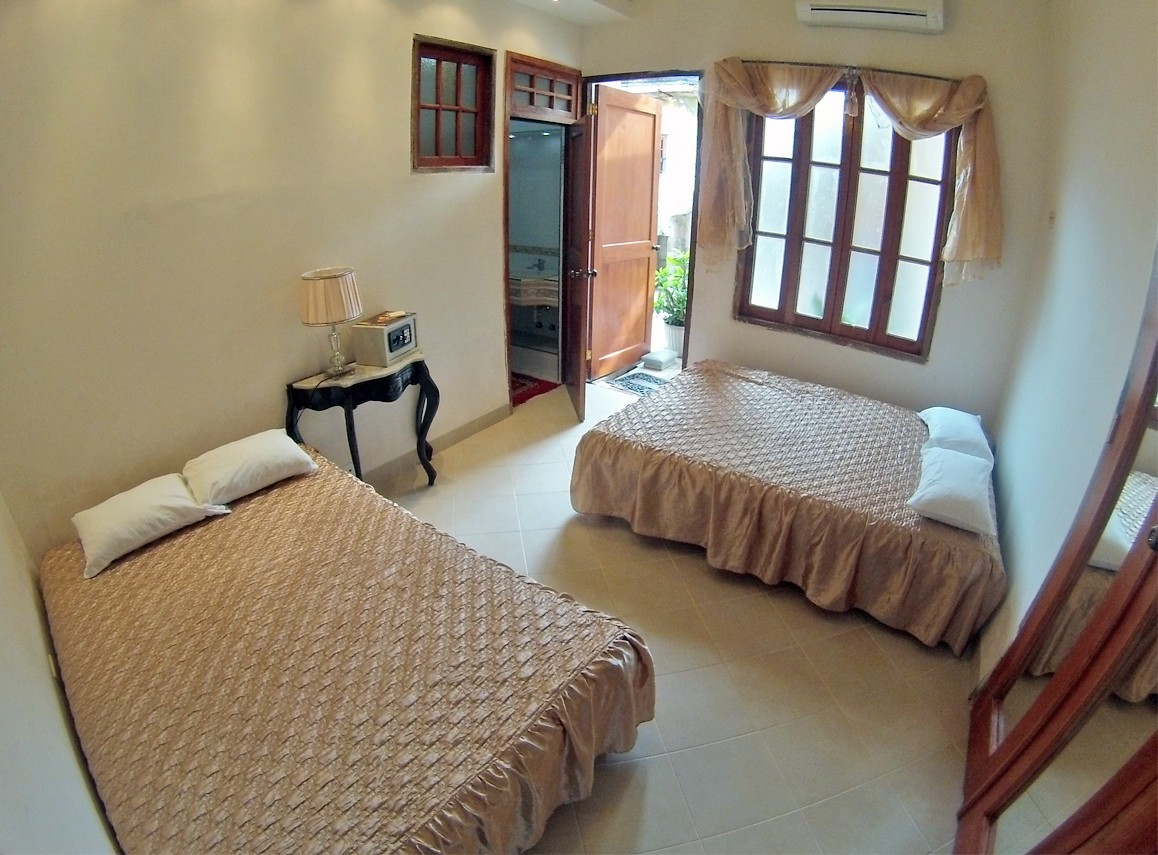 A large twin room in Havana, Cuba