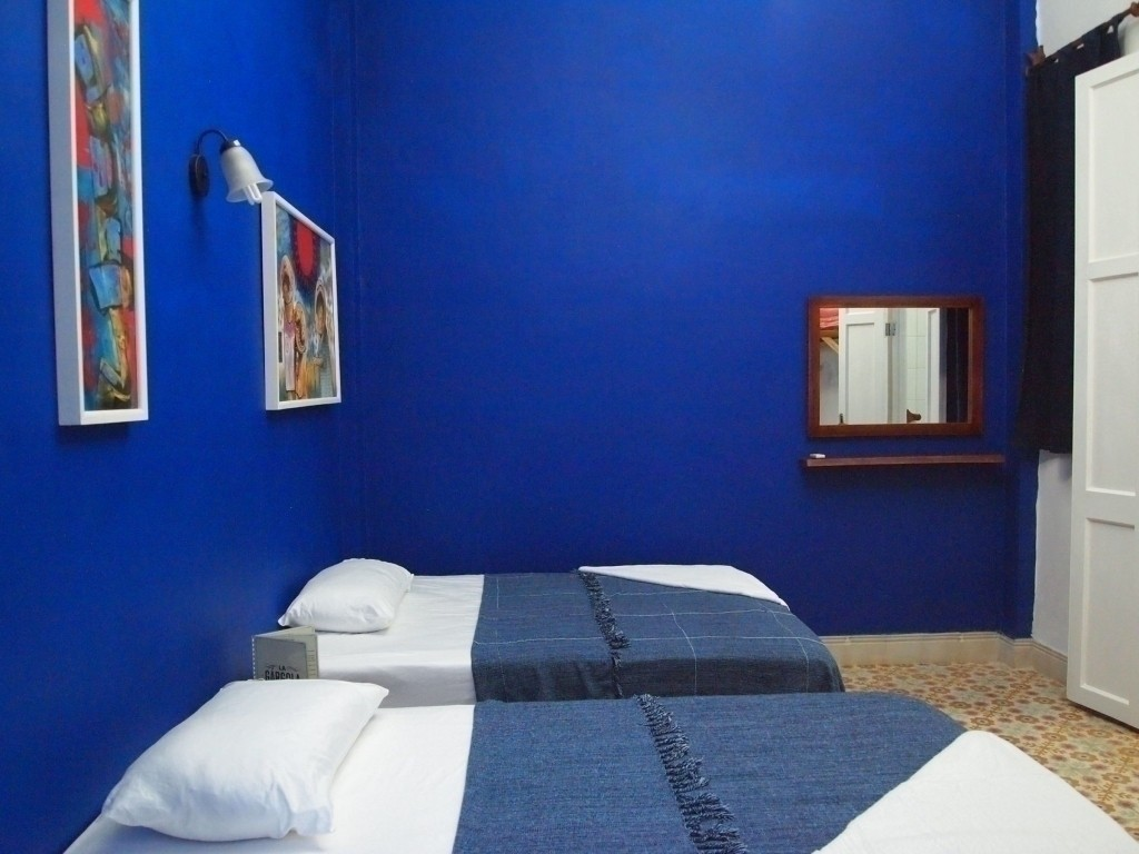 The blue room at La Gargola guesthouse in Old Havana, Cuba